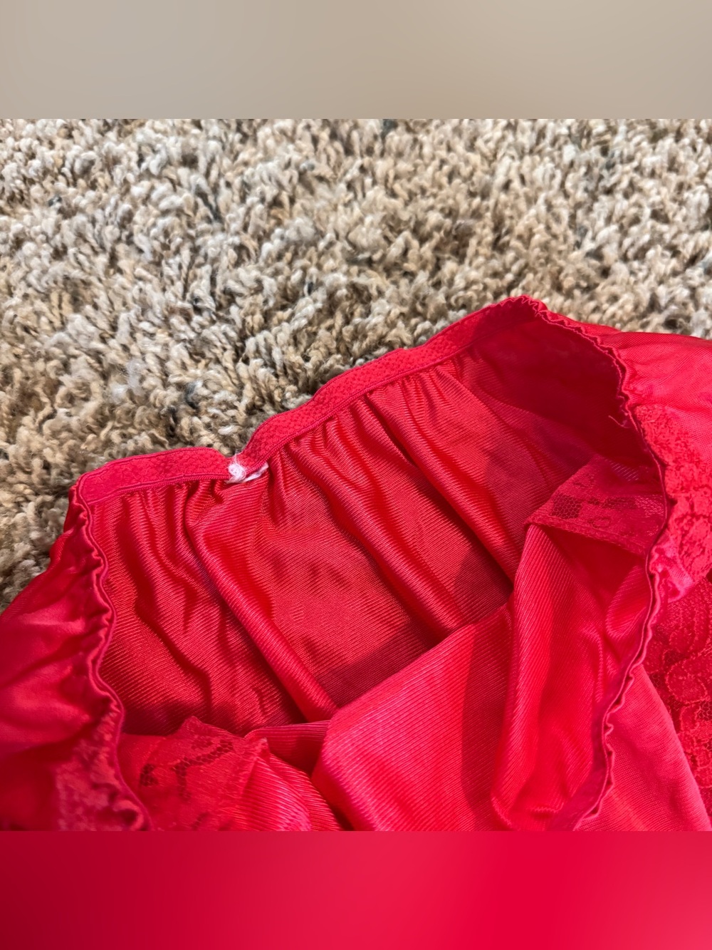 Vintage Red Lace-Trim High-Cut Panty - Picture 2 of 4